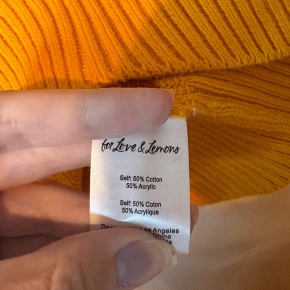 For Love & Lemons Gemma Mini Dress in Marigold & Orange - Picture 7 of 8